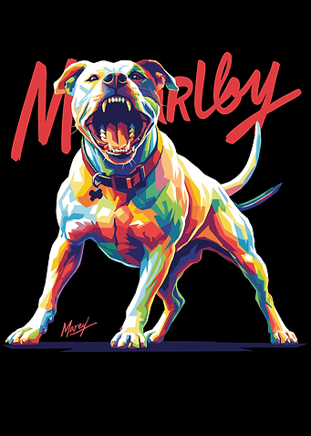 Marlby Pitbull Dog Portrait with