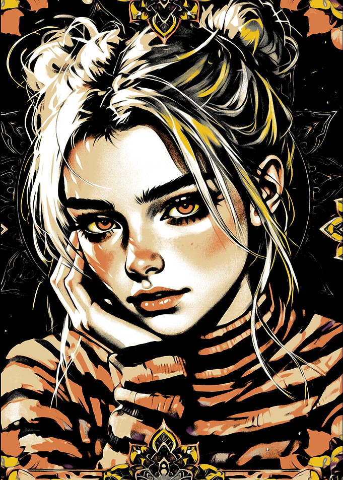 Portrait of a young woman with style