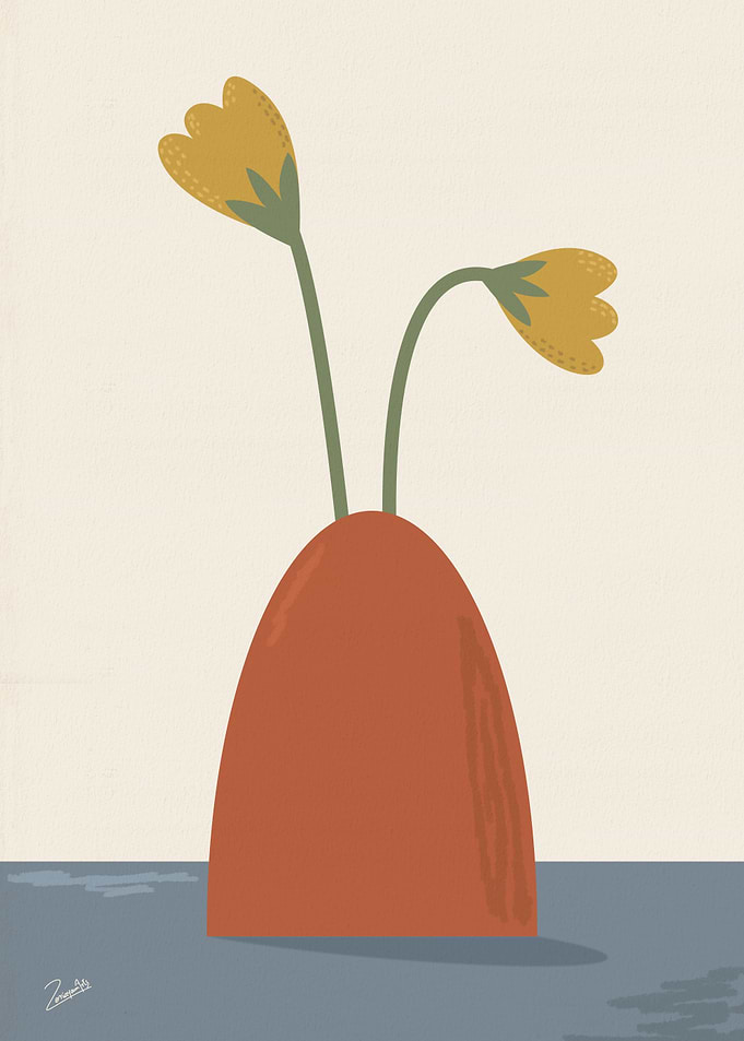 Flowers in Vase Still Life Art