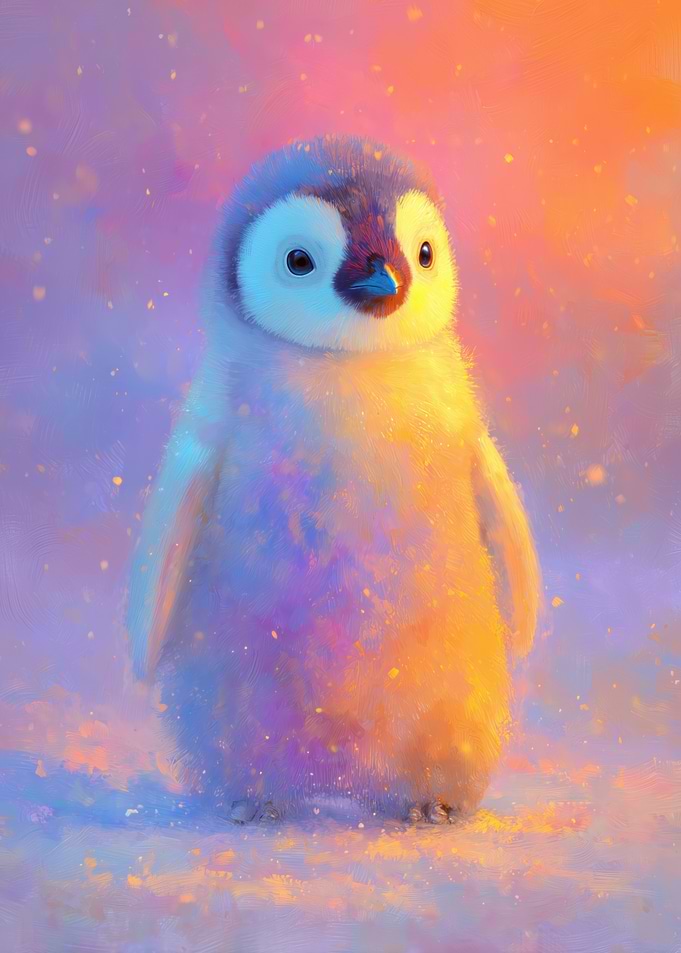 Cute Penguin Chick Digital Art