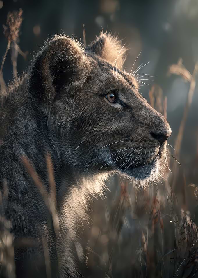 Lion Cub Profile in Natural Light