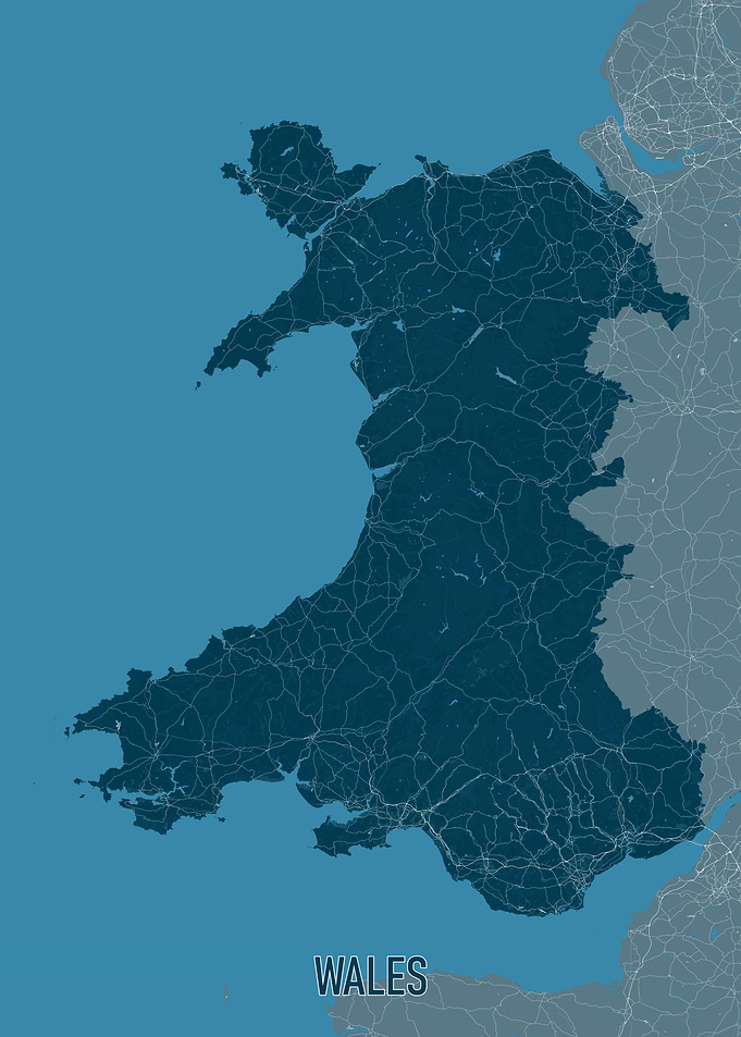 Detailed Map of Wales