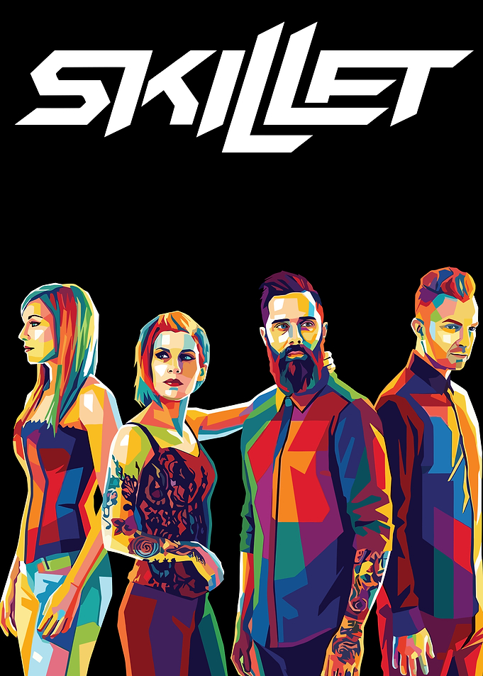 Skillet band colorful digital art