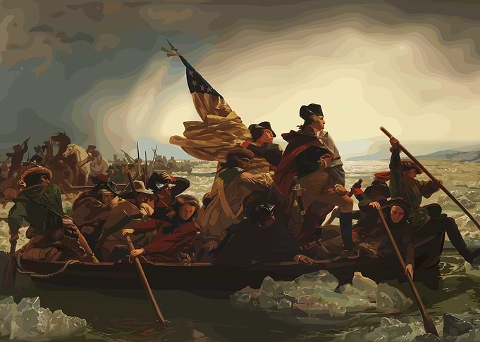 Washington Crossing the Delaware Painting