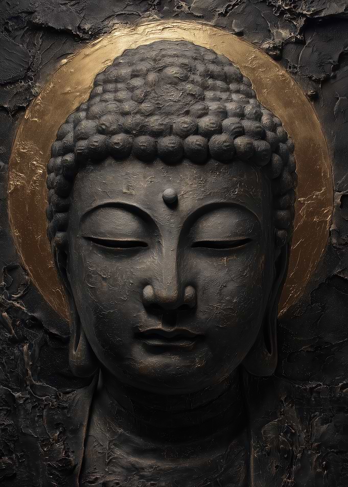 Buddha Statue with Golden Halo