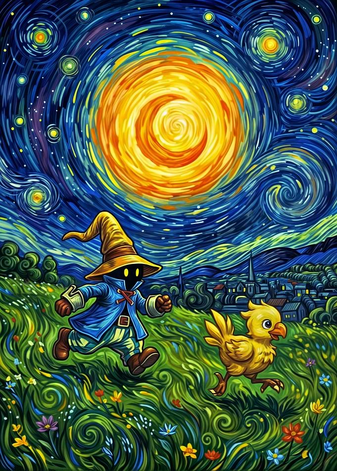 Final Fantasy IX Van Gogh Style Art