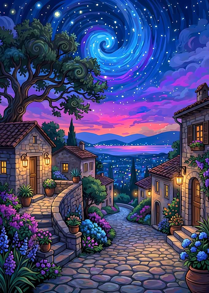 Night in a charming Italian village
