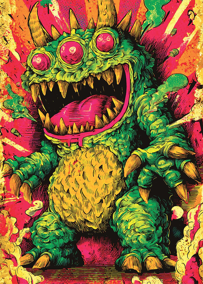 Three-Eyed Monster Illustration