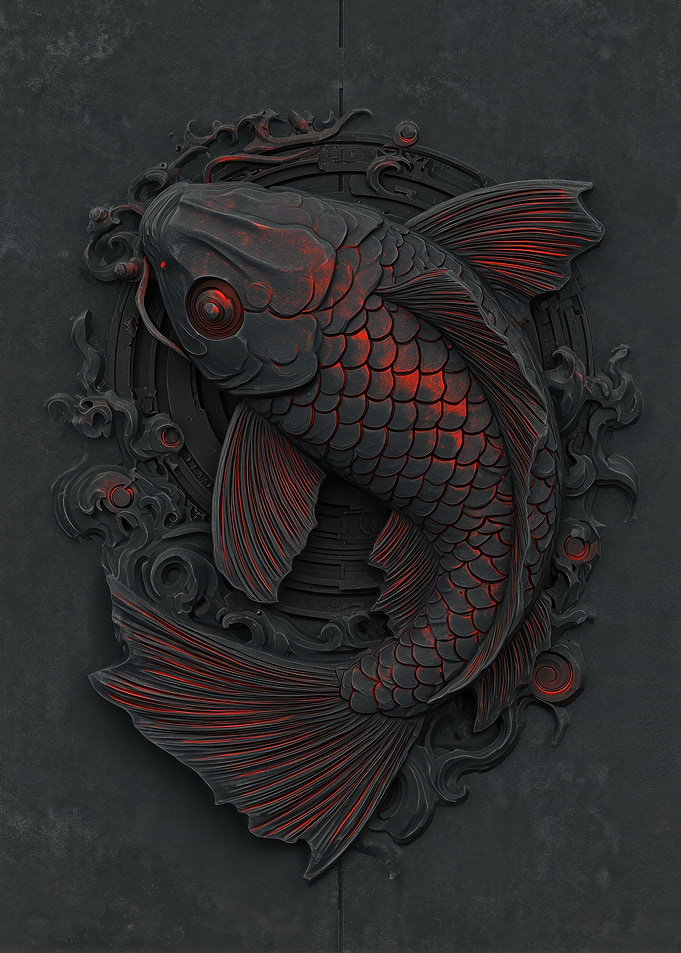 Imperial Koi Fish Sculpture