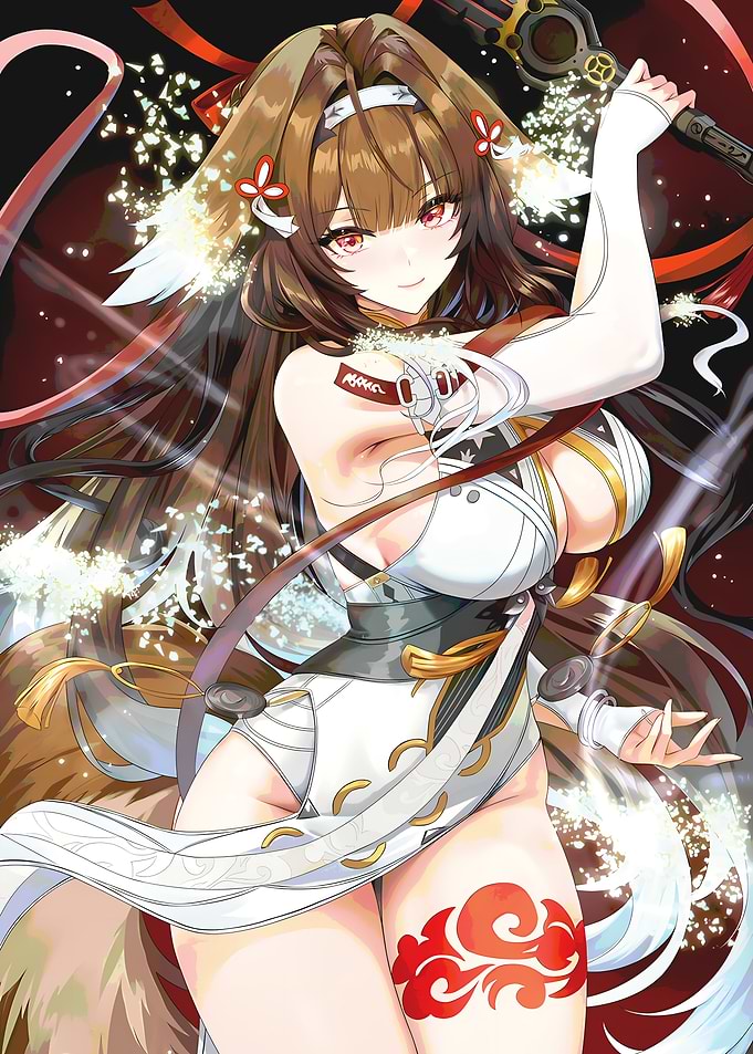 Anime Girl with Sword and Fox Features