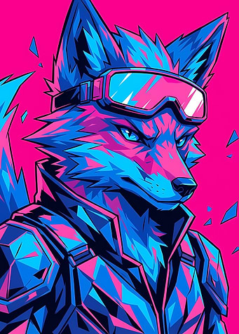 Cyberpunk Fox with Goggles Portrait