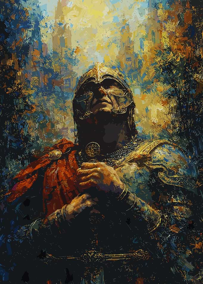 Medieval Knight with Sword Painting