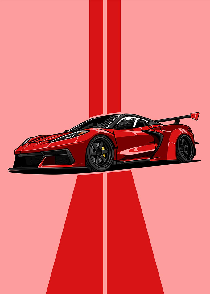 Corvette z06 Red Potrait