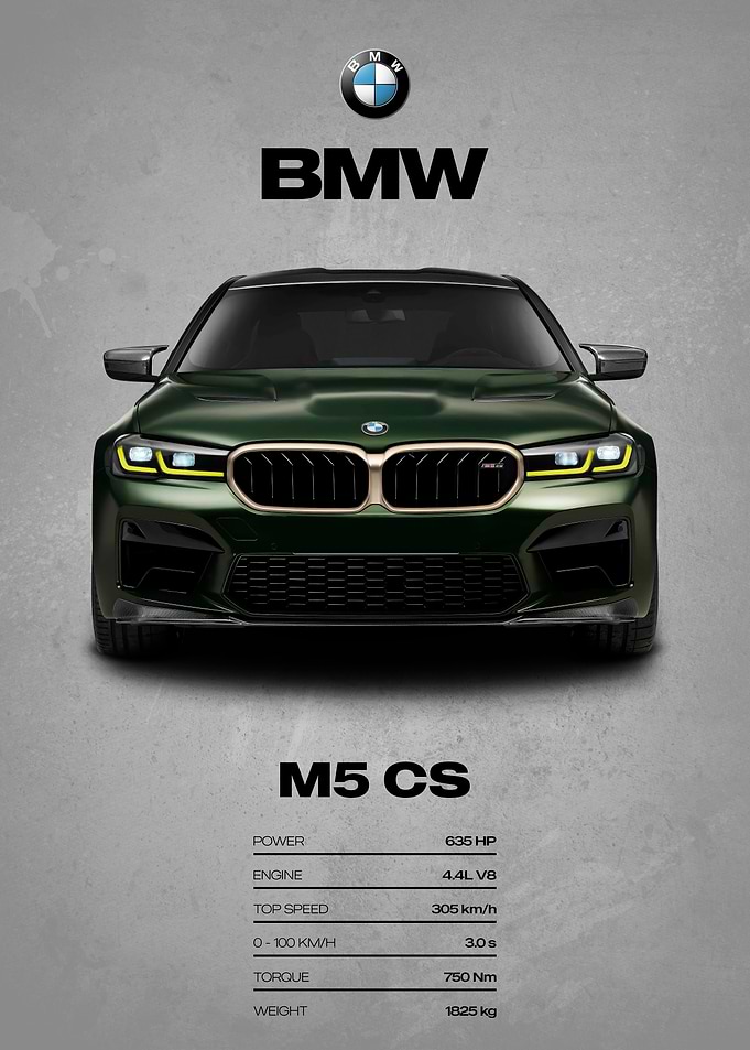 BMW M5 CS Car Poster