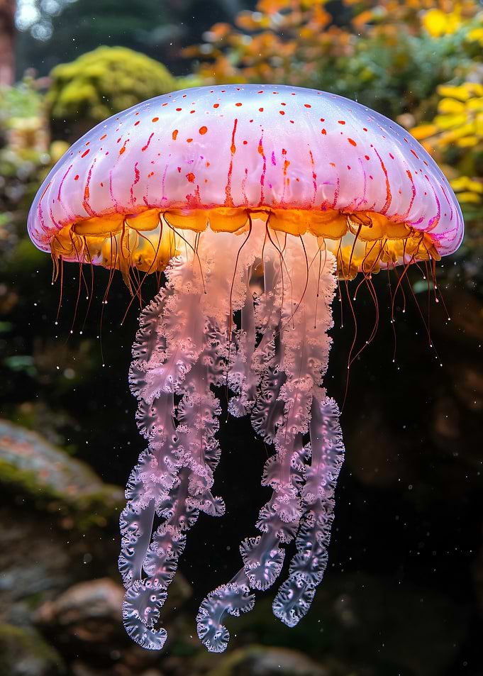 Elegant Jellyfish in Ocean Depths