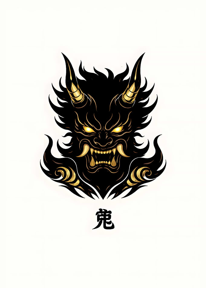 Japanese Oni Mask Illustration