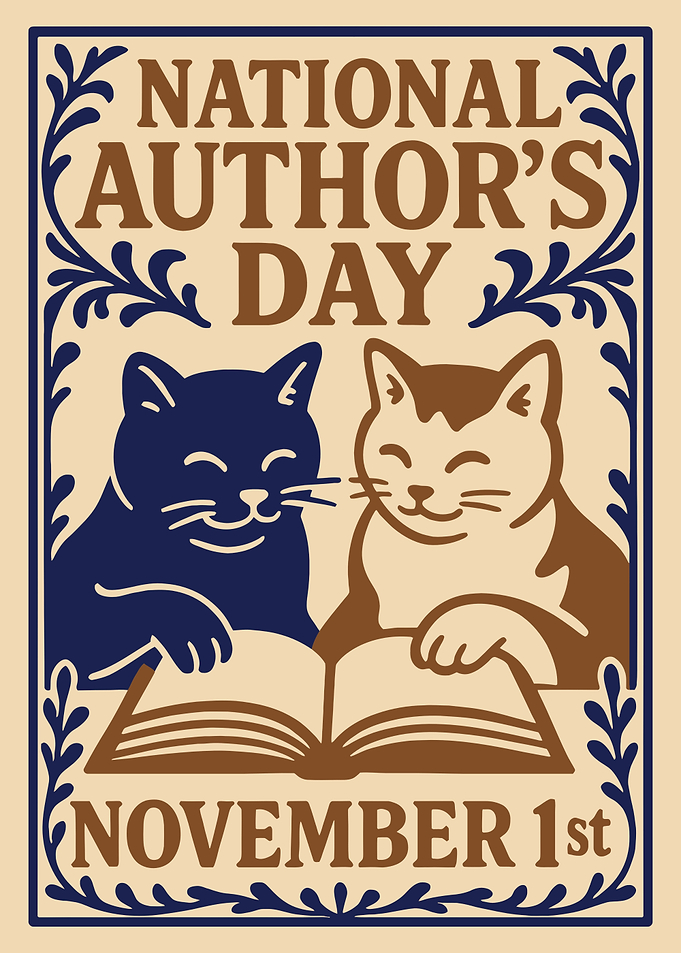 National Author's Day with Cats Reading
