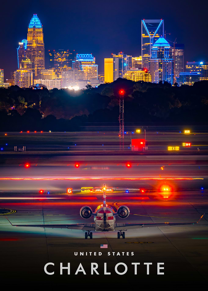 Charlotte Airport at Night