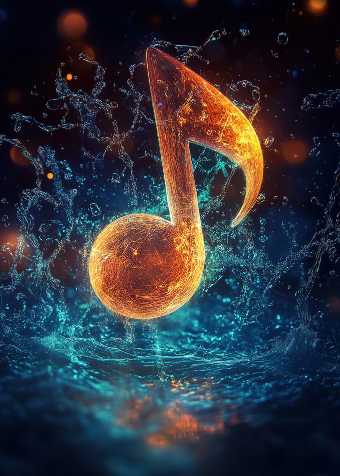 Musical Note in Water