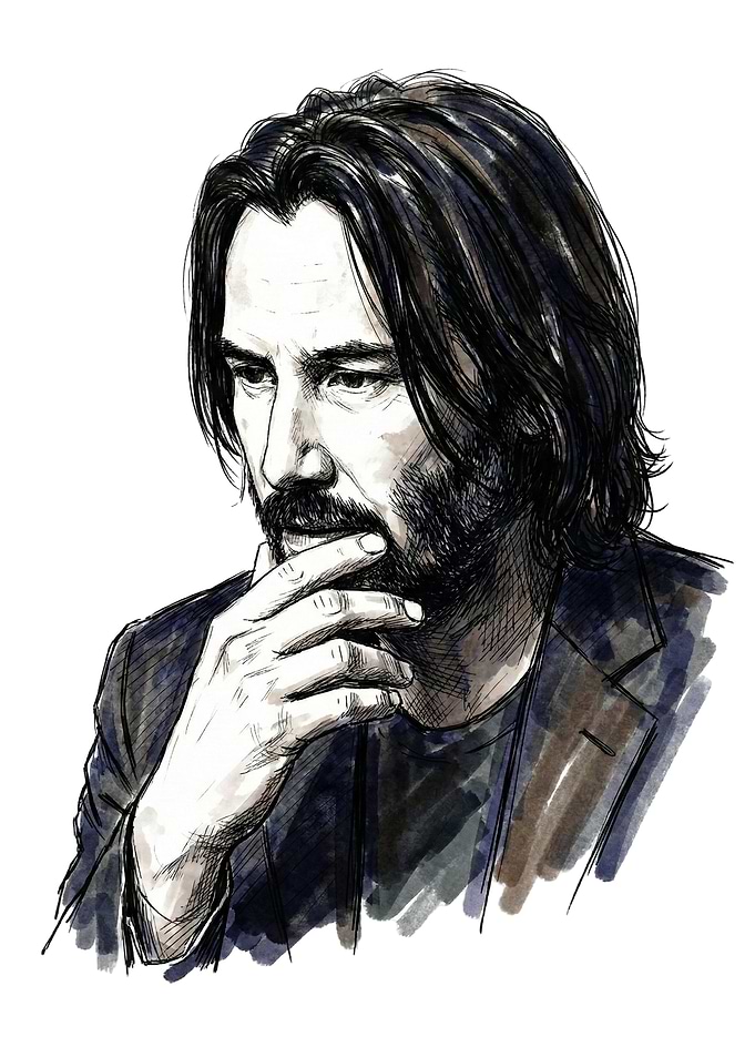 Keanu Reeves Portrait Illustration