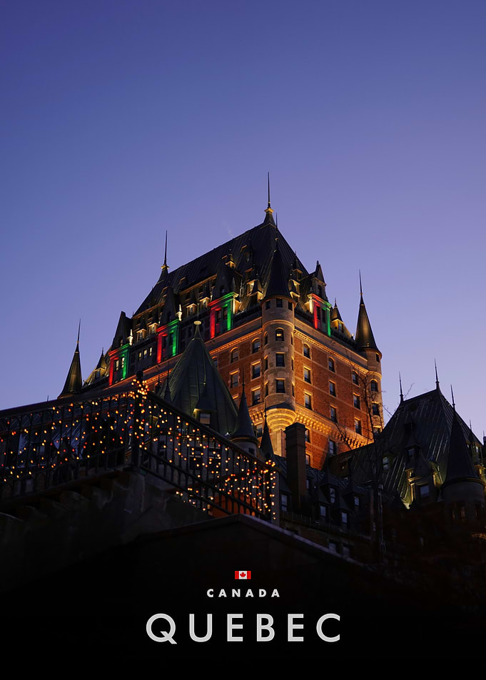 Quebec City Landmark at Dusk