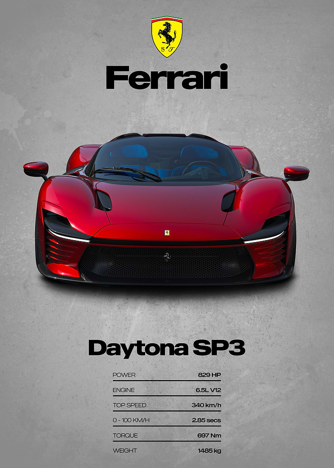 Ferrari Daytona SP3 Car Poster