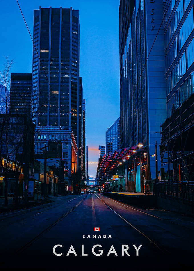 Calgary Cityscape at Dusk