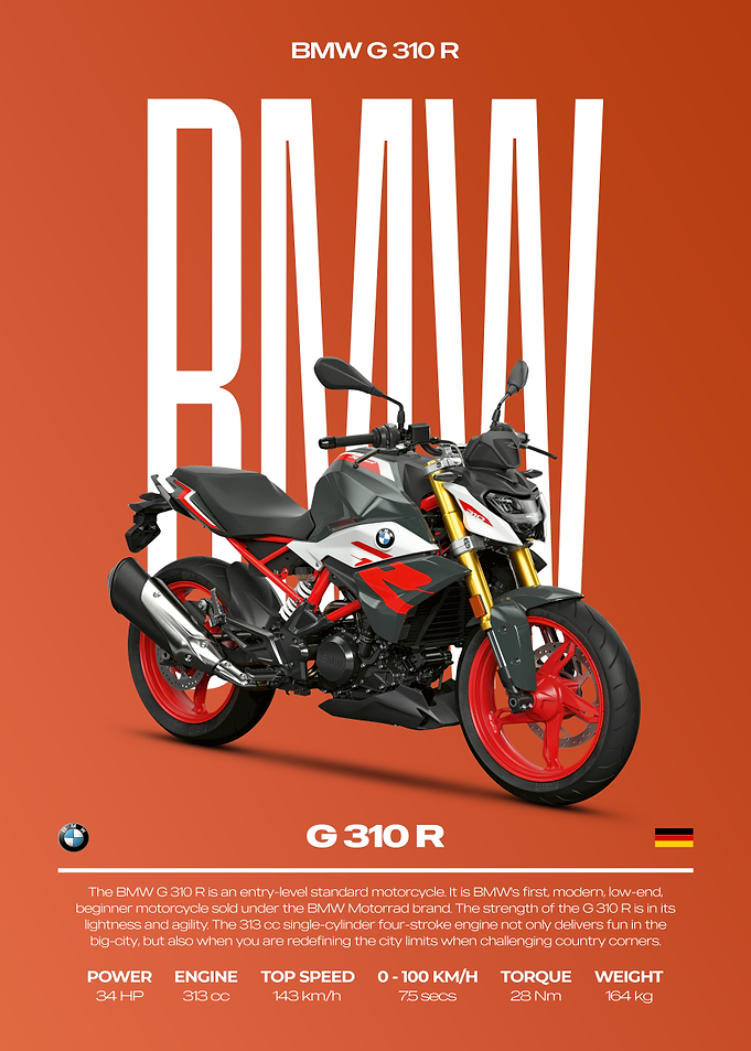 BMW G 310 R Motorcycle Poster