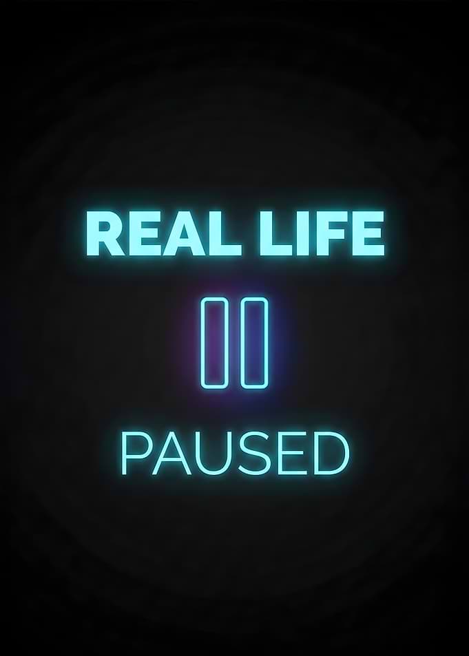 Real Life Paused Neon Sign