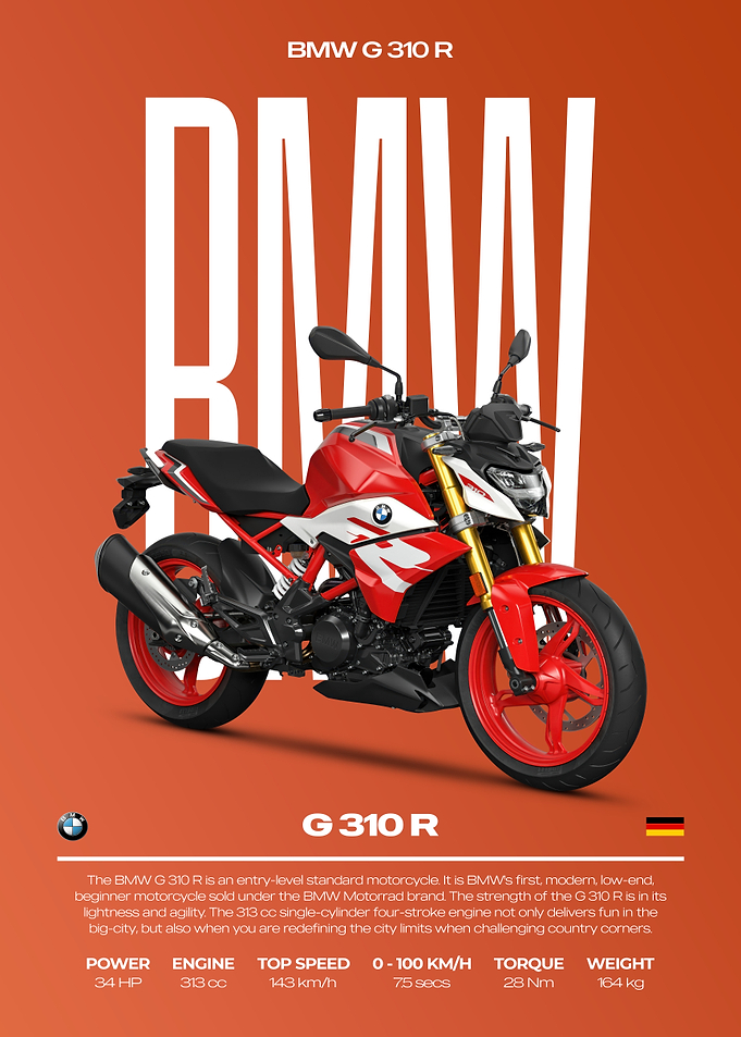 BMW G 310 R Motorcycle Poster