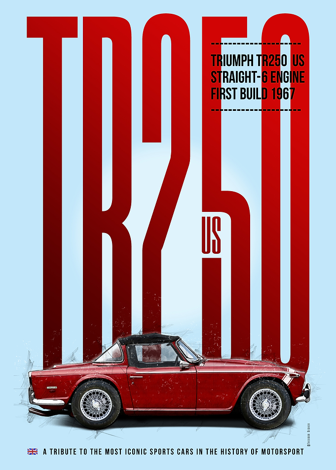 Triumph TR250 US Car Poster
