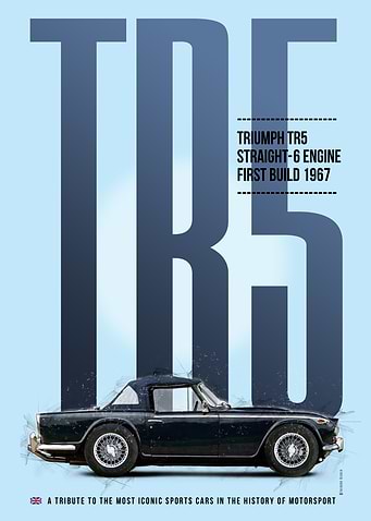 Triumph TR5 Sports Car Poster