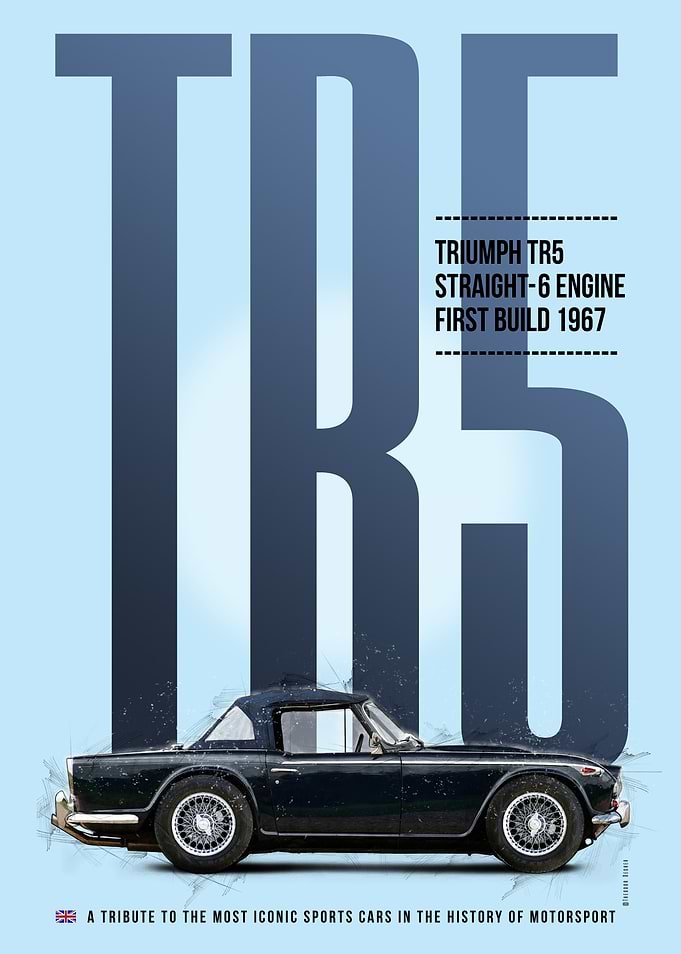 Triumph TR5 Sports Car Poster