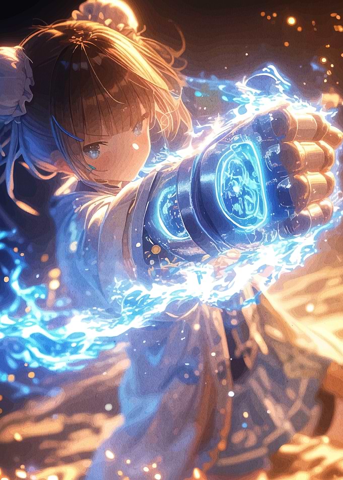 Anime Girl with Cybernetic Arm