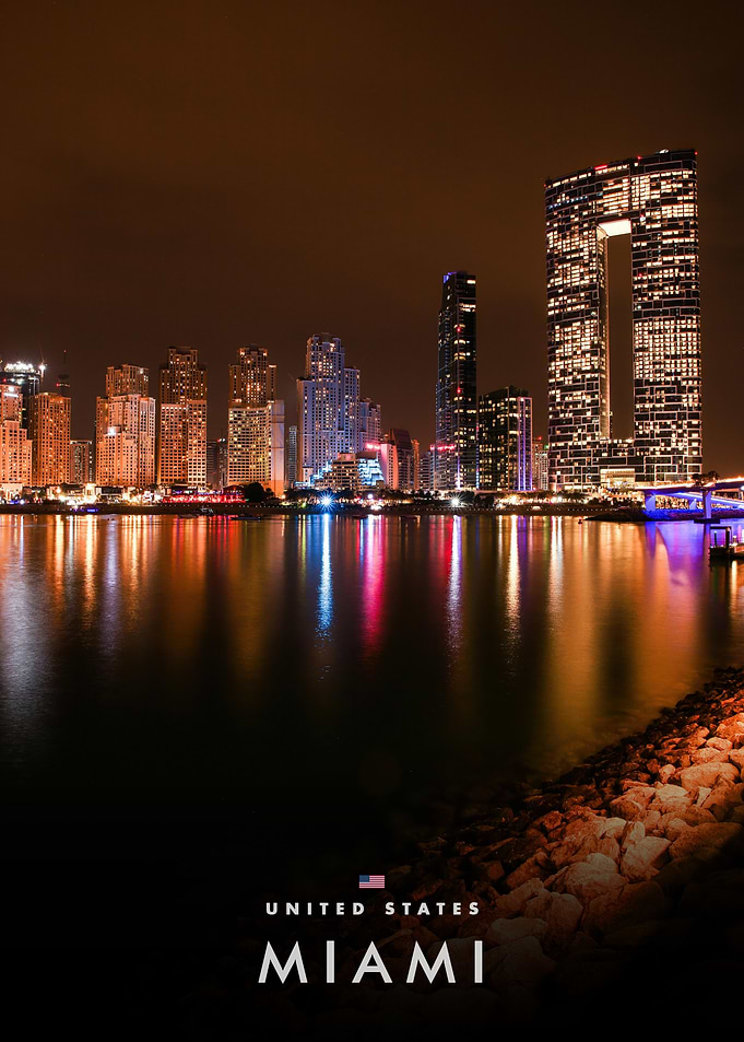 Miami Skyline at Night