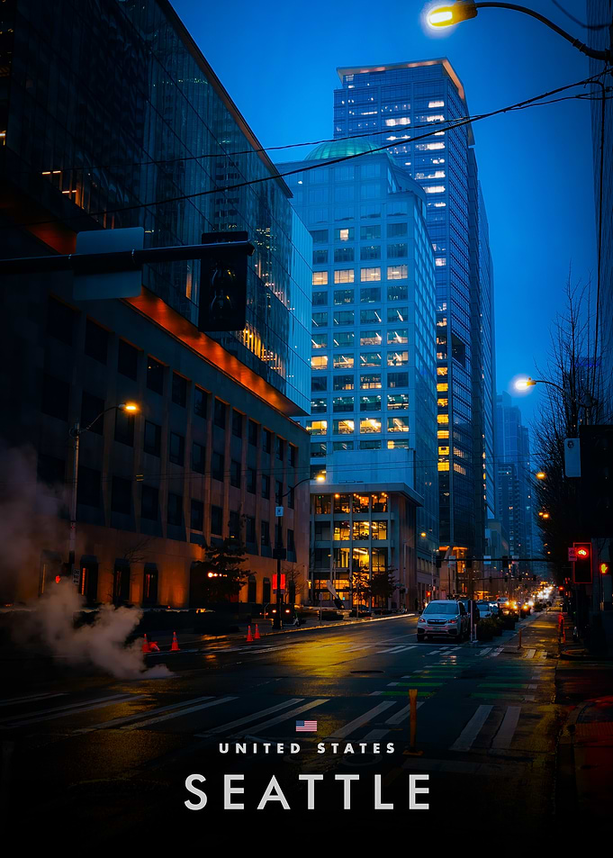Seattle Cityscape at Night