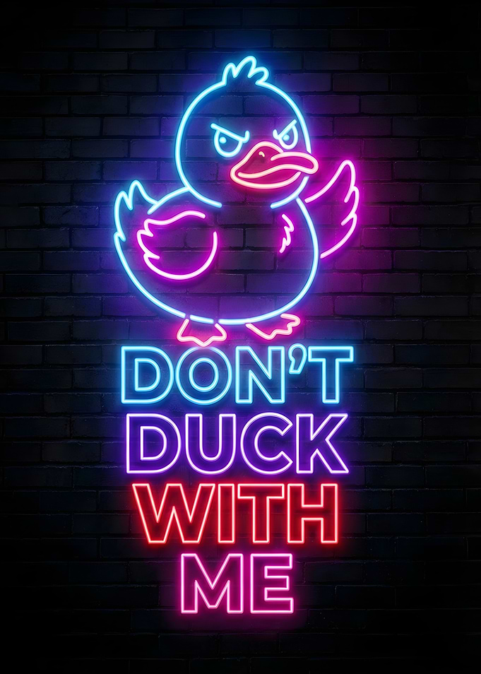 Angry Duck Neon Sign