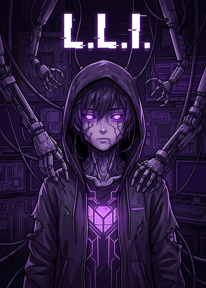 Cyberpunk Boy with Robotic Arms