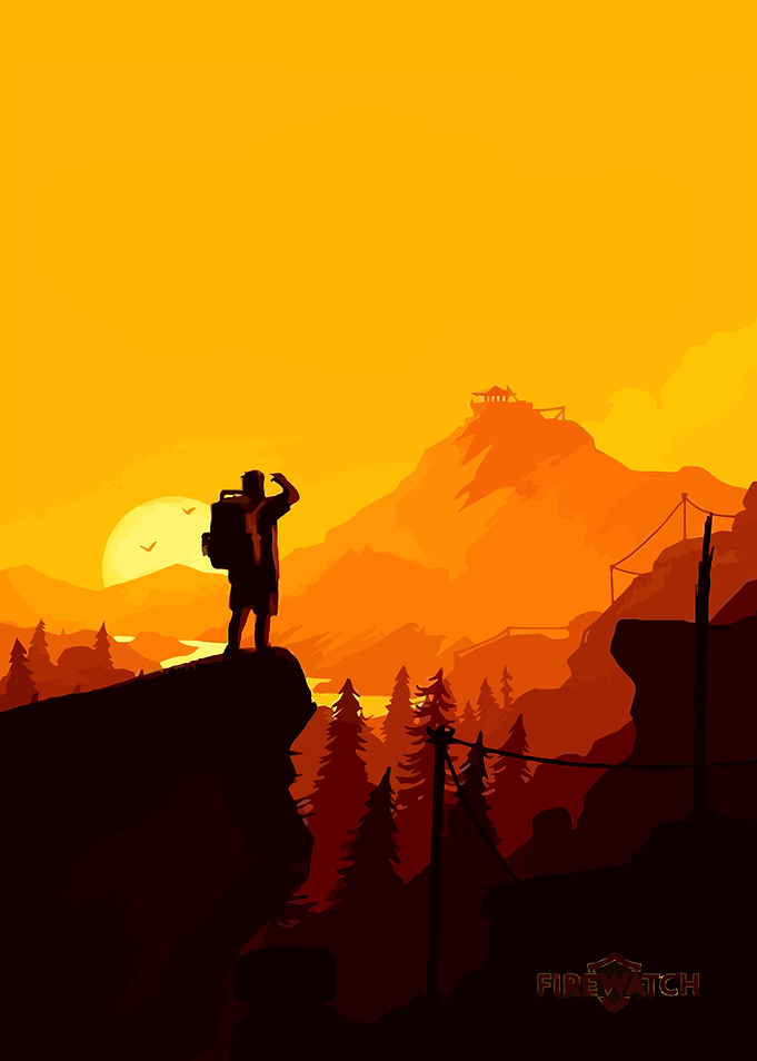Firewatch Landscape Game Illustration