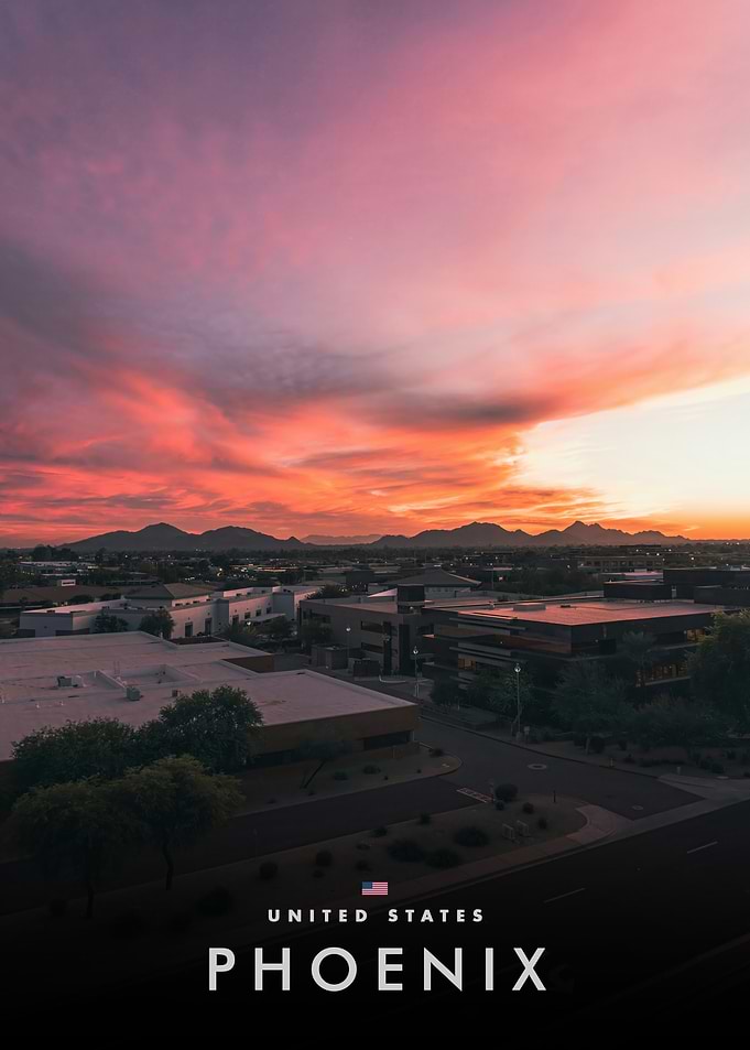 Phoenix Arizona Sunset Cityscape