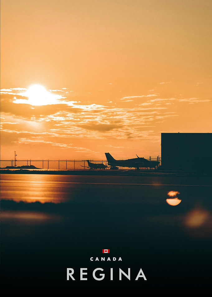 Regina, Canada: Sunset Airplane Scene