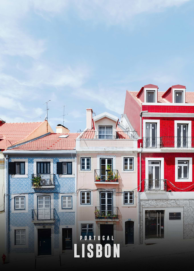 Colorful Lisbon Buildings, Portugal