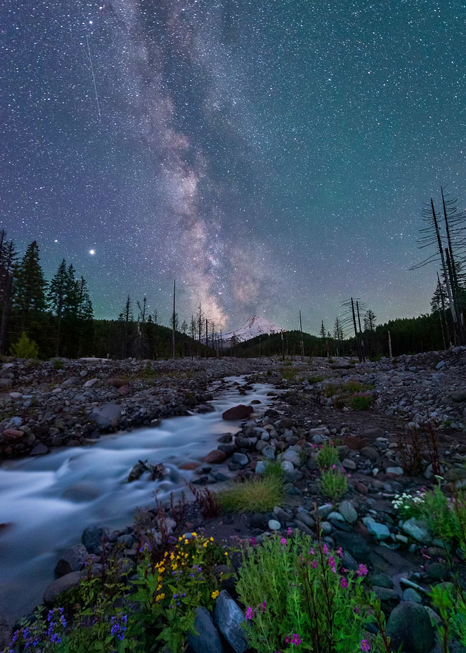 Milky Way over Mountain Stream