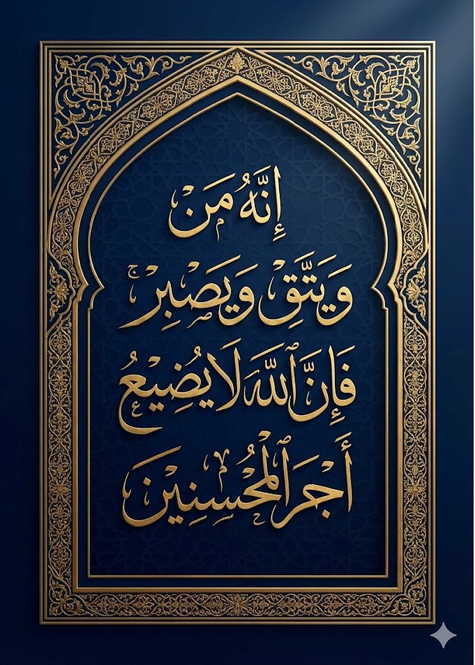 Surah Yusuf – Patience and Faith in Elegant Islamic Calligraphy