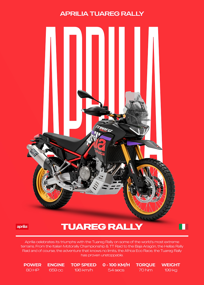 Aprilia Tuareg Rally Motorcycle Poster