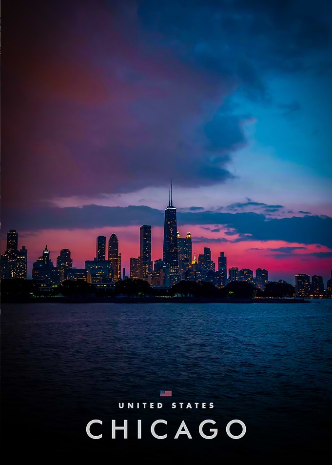 Chicago Skyline at Dusk