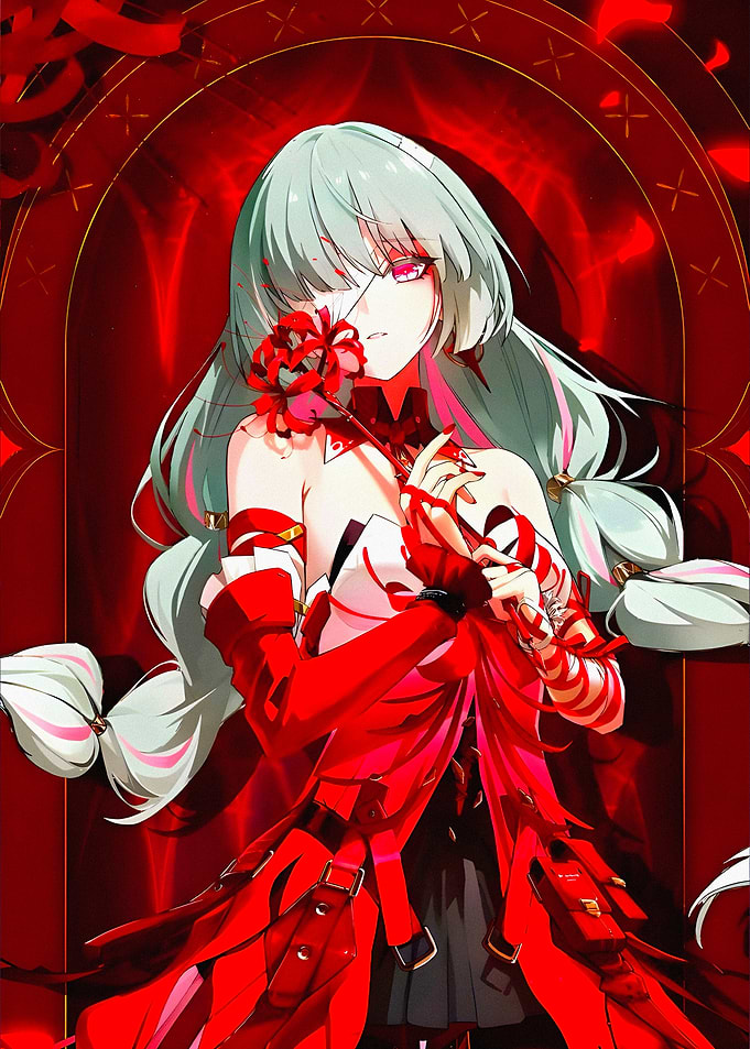 Anime Girl with Red Spider Lily