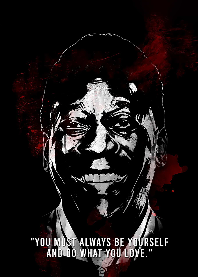 Pelé Portrait with Quote