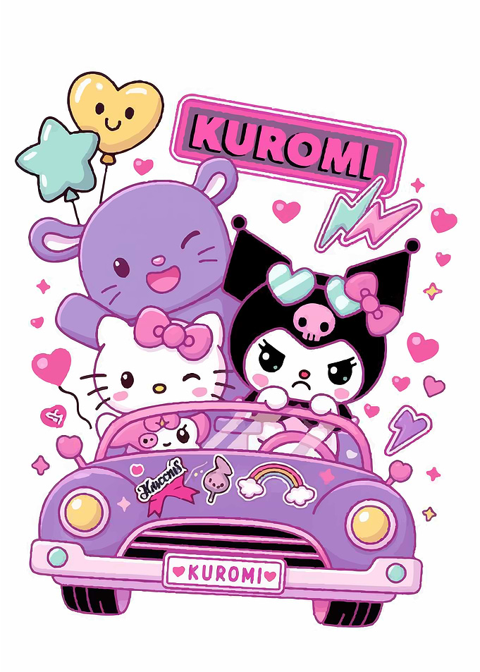 Kuromi and Friends Cartoon Car Ride