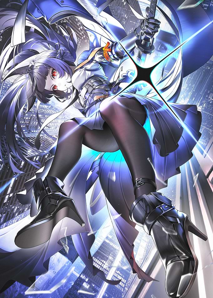 Girl in Futuristic Cityscape